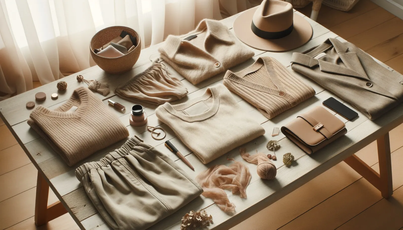 Flat lay of the autumn knitwear collection