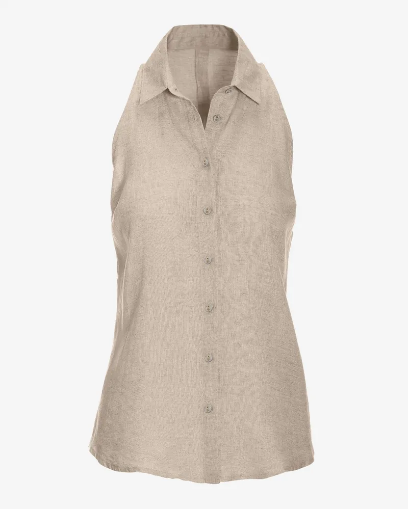 The Sintra Blouse in beige linen