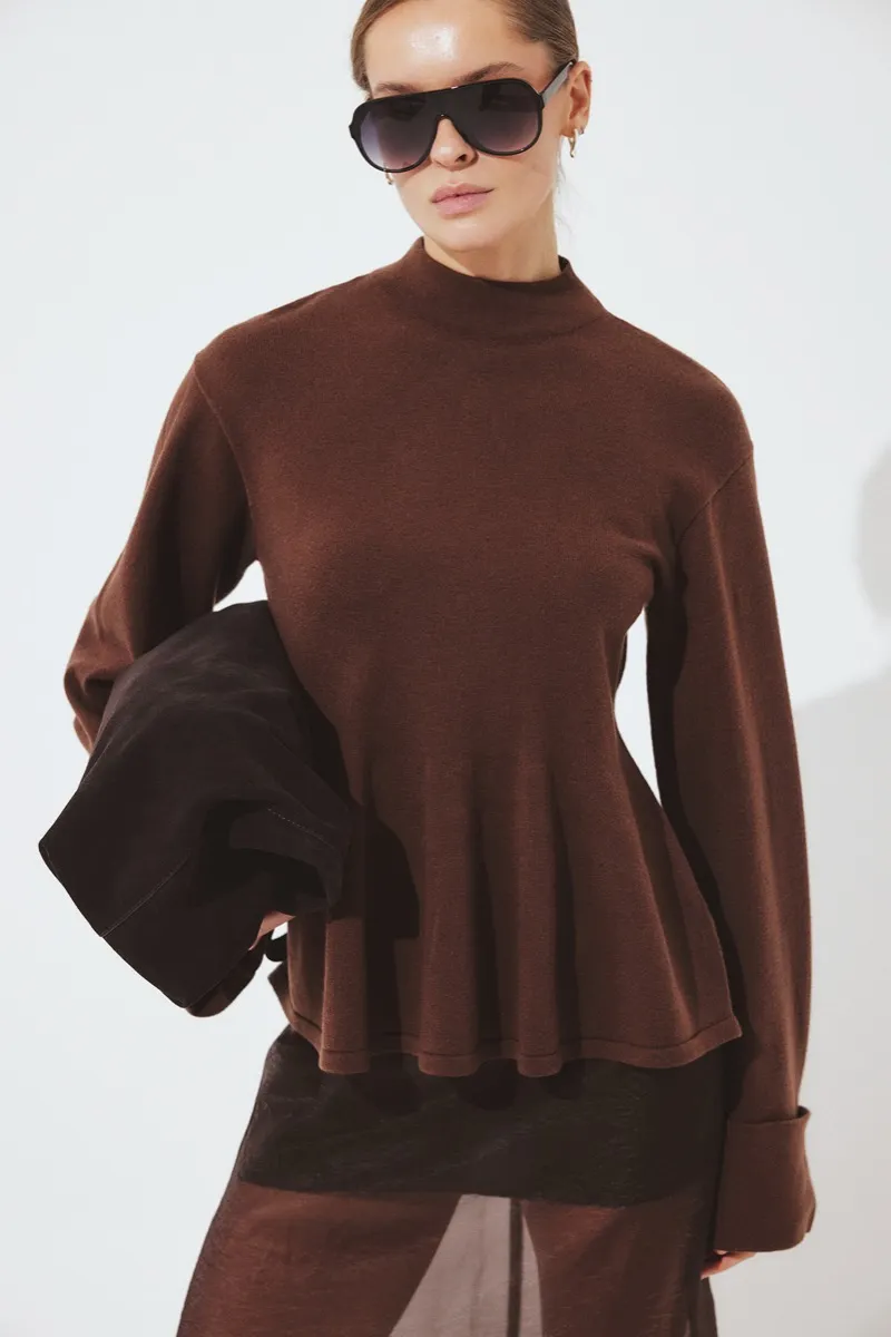 The Alder Knit oversized brown sweater